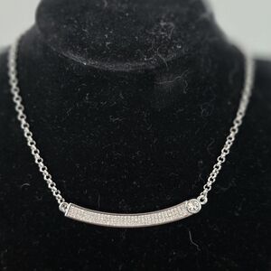 Touchstone Crystal Curved Bar Necklace